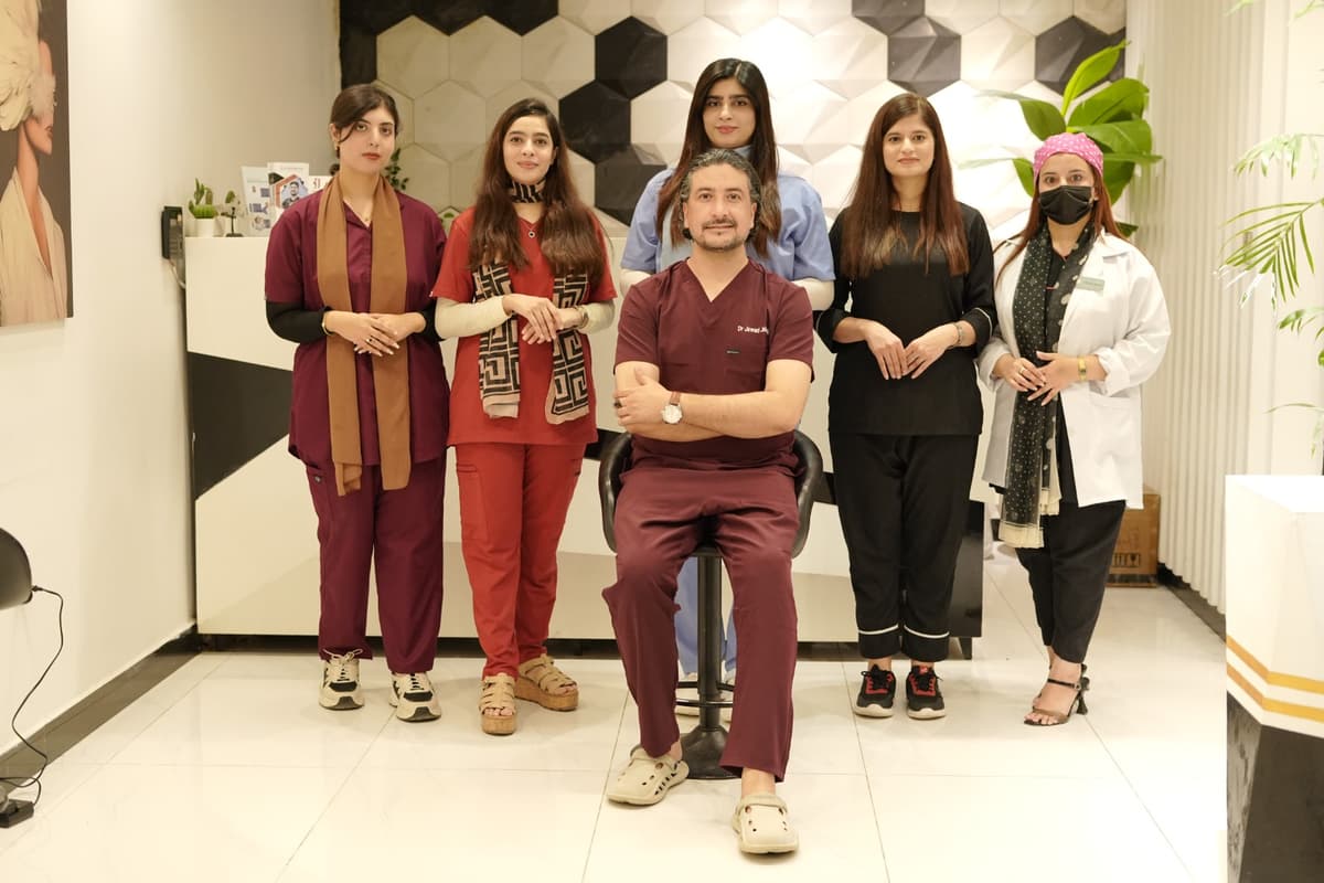 Dr. Jawad Jahangir and the JJ Aesthetics liposuction team in Islamabad